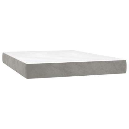Giroletto a Molle con Materasso Grigio Chiaro 140x190cm Velluto | homemem39