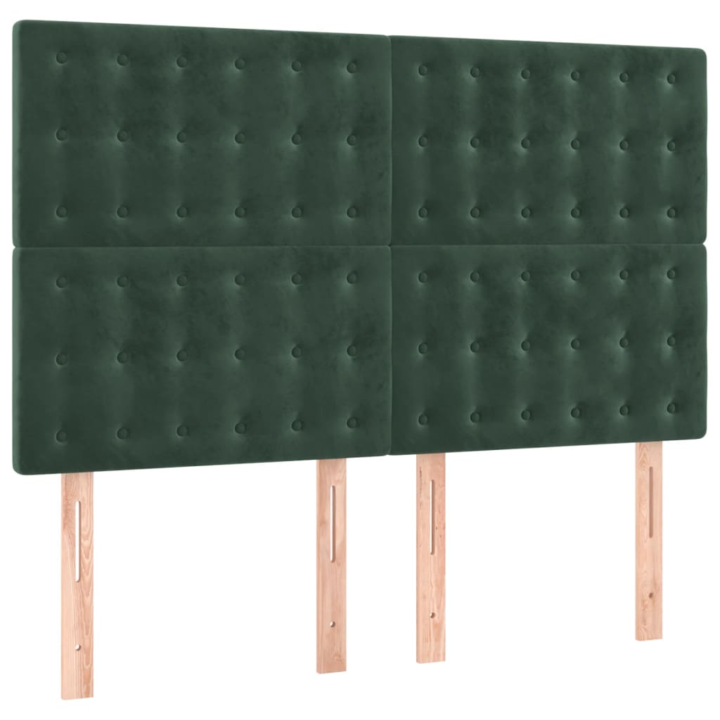 Giroletto a Molle con Materasso Verde Scuro 140x190 cm Velluto - homemem39