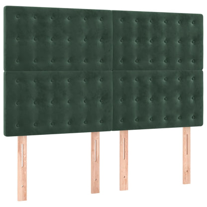 Giroletto a Molle con Materasso Verde Scuro 140x190 cm Velluto - homemem39
