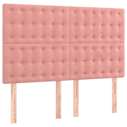 Giroletto a Molle con Materasso Rosa 140x190 cm in Velluto | homemem39