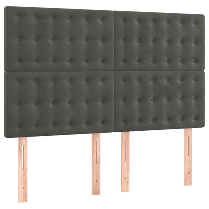 Giroletto a Molle con Materasso Grigio Scuro 140x200 cm Velluto | homemem39