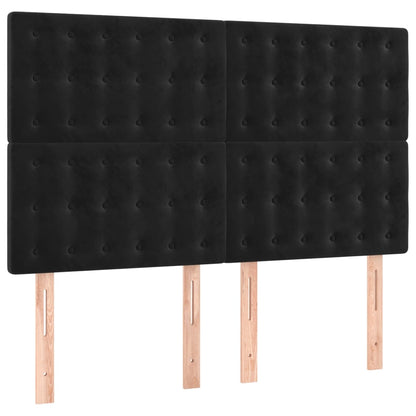 Giroletto a Molle con Materasso Nero 140x200 cm in Velluto | homemem39