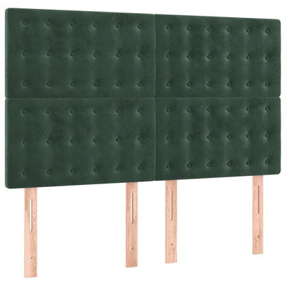 Giroletto a Molle con Materasso Verde Scuro 140x200 cm Velluto - homemem39