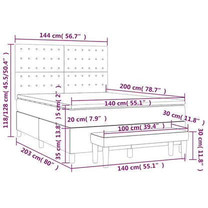 Giroletto a Molle con Materasso Verde Scuro 140x200 cm Velluto | homemem39