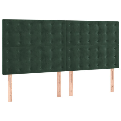 Giroletto a Molle con Materasso Verde Scuro 160x200 cm Velluto - homemem39