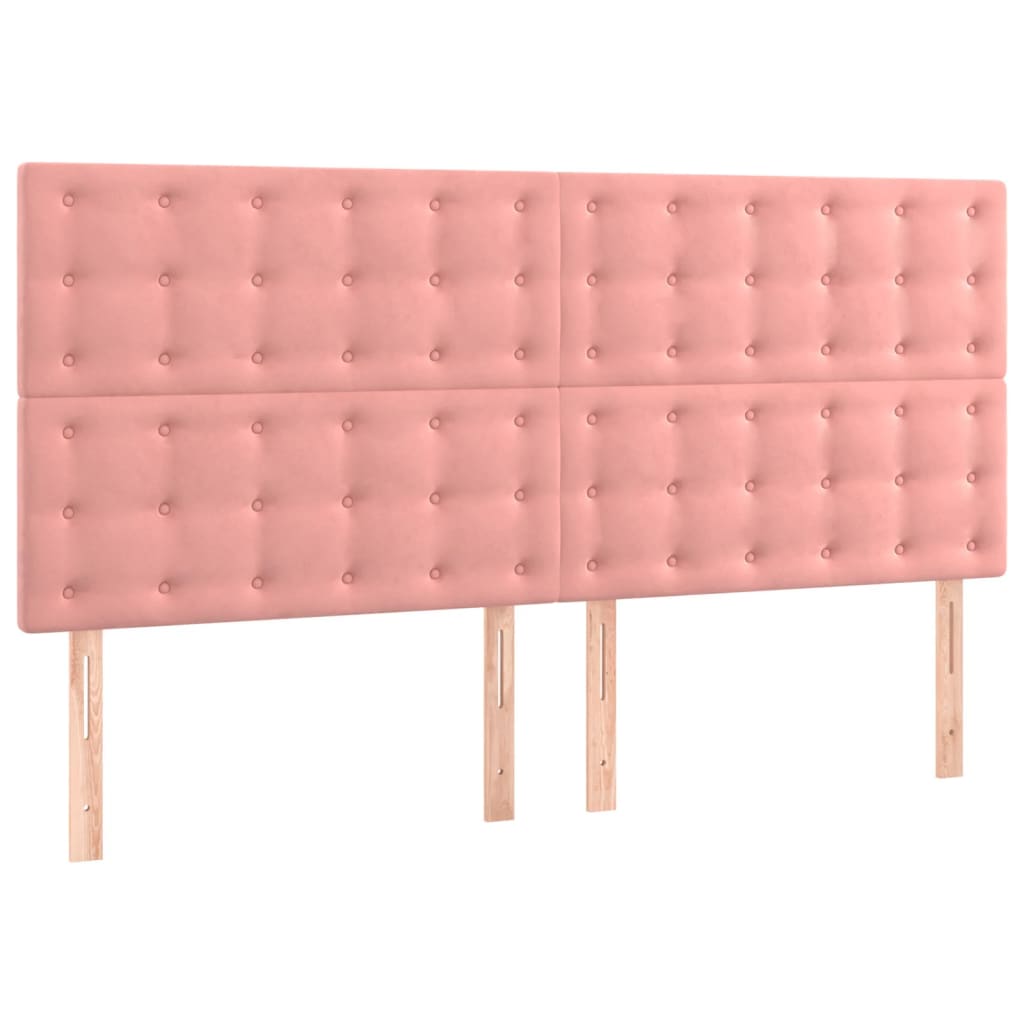 Giroletto a Molle con Materasso Rosa 160x200 cm in Velluto | homemem39