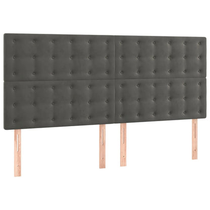 Giroletto a Molle con Materasso Grigio Scuro 180x200 cm Velluto | homemem39