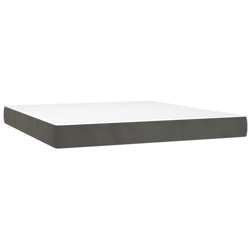 Giroletto a Molle con Materasso Grigio Scuro 180x200 cm Velluto | homemem39