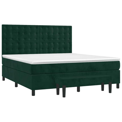 Giroletto a Molle con Materasso Verde Scuro 180x200 cm Velluto | homemem39