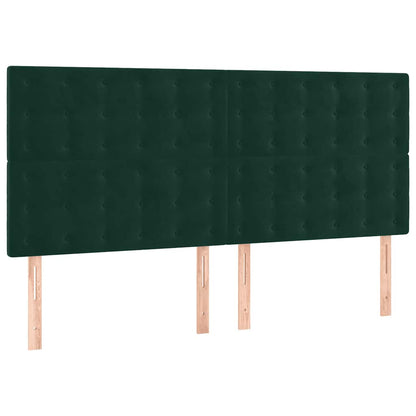 Giroletto a Molle con Materasso Verde Scuro 180x200 cm Velluto