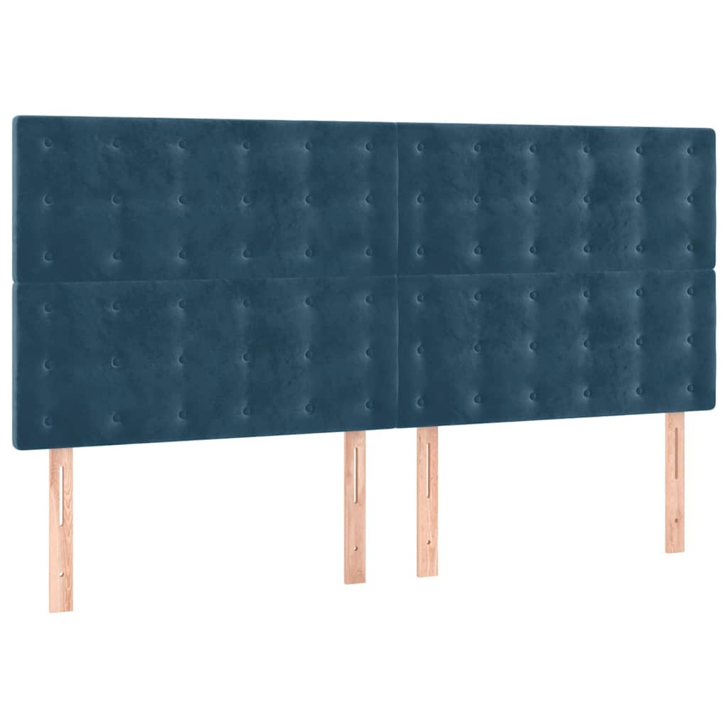 Giroletto a Molle con Materasso Blu Scuro 180x200 cm in Velluto | homemem39