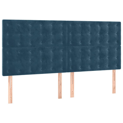 Giroletto a Molle con Materasso Blu Scuro 180x200 cm in Velluto | homemem39