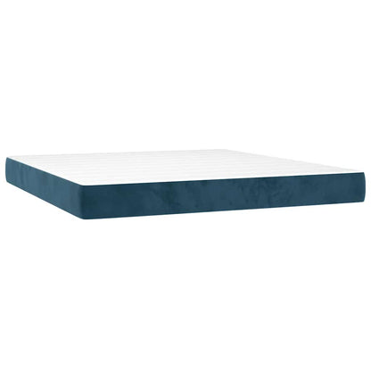Giroletto a Molle con Materasso Blu Scuro 180x200 cm in Velluto | homemem39