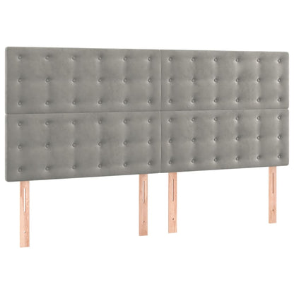 Giroletto a Molle con Materasso Grigio Chiaro 200x200cm Velluto | homemem39