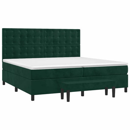 Giroletto a Molle con Materasso Verde Scuro 200x200 cm Velluto | homemem39