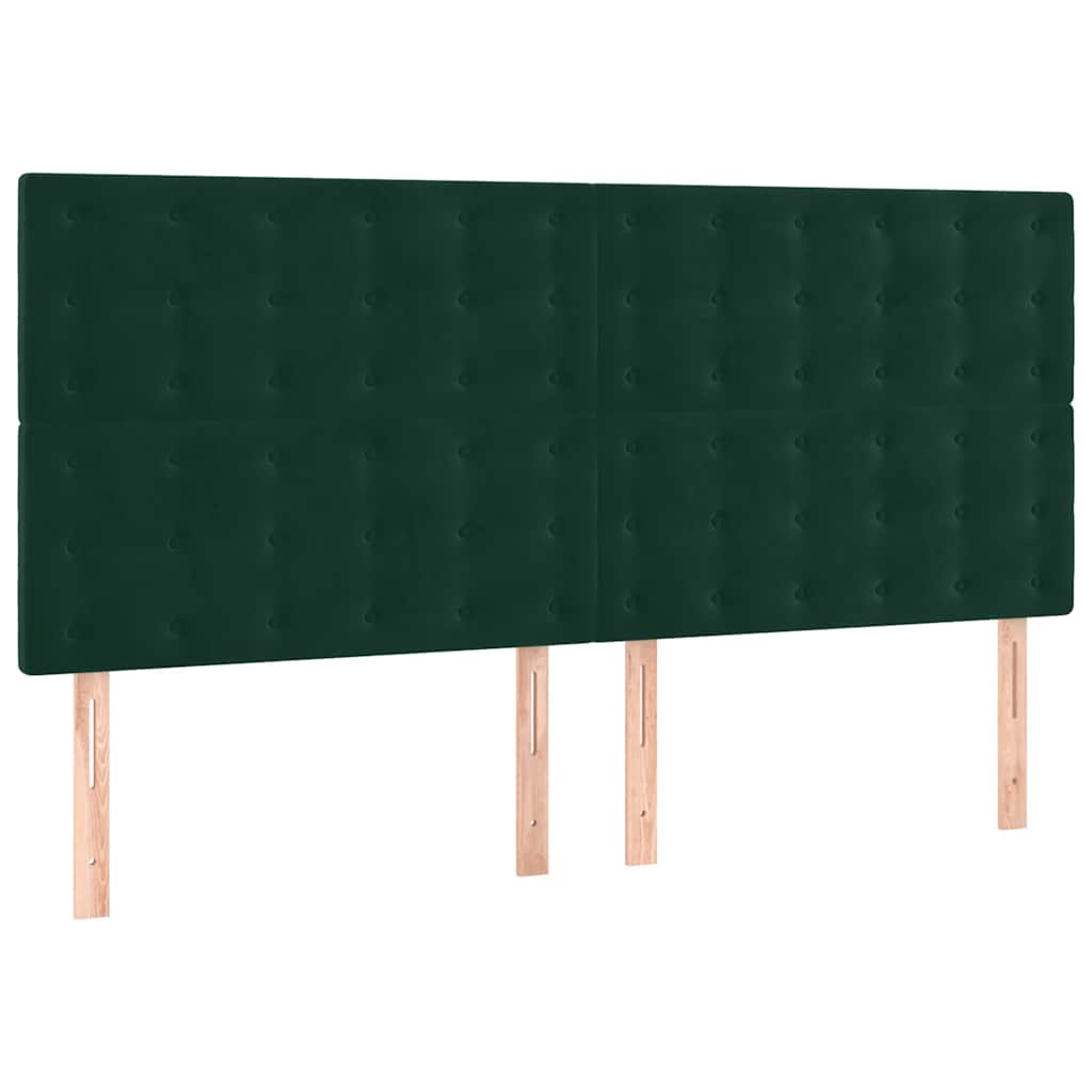 Giroletto a Molle con Materasso Verde Scuro 200x200 cm Velluto | homemem39