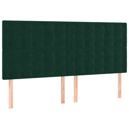 Giroletto a Molle con Materasso Verde Scuro 200x200 cm Velluto | homemem39
