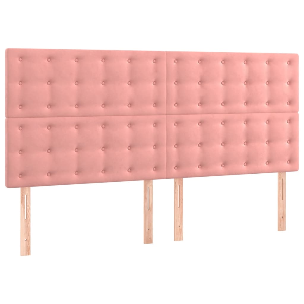 Giroletto a Molle con Materasso Rosa 200x200 cm in Velluto | homemem39