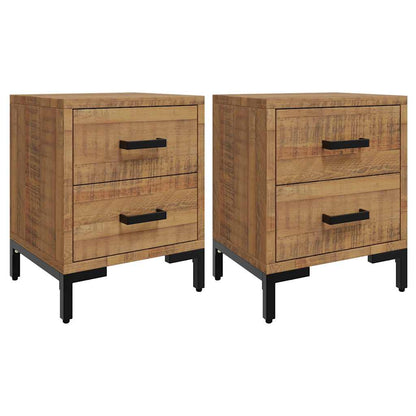 Comodini 2 pz 36x30x45 cm in Legno Massello di Pino | homemem39