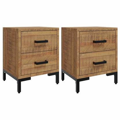 Comodini 2 pz 36x30x45 cm in Legno Massello di Pino