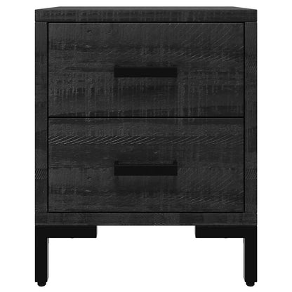 Comodini 2 pz Neri 36x30x45 cm in Legno Massello di Pino | homemem39