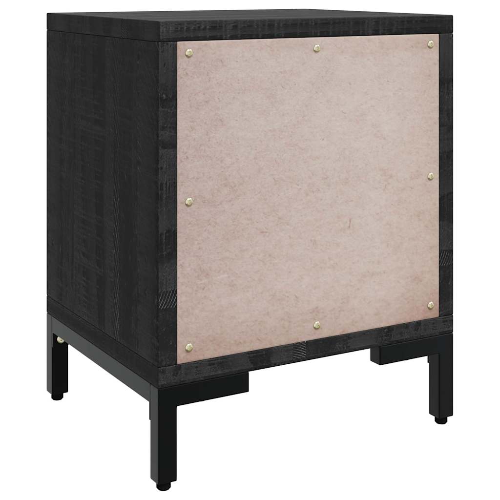 Comodini 2 pz Neri 36x30x45 cm in Legno Massello di Pino | homemem39