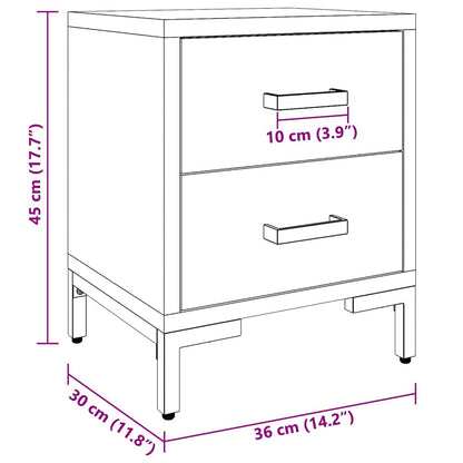 Comodini 2 pz Neri 36x30x45 cm in Legno Massello di Pino | homemem39