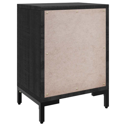 Comodini 2 pz Neri 40x30x55 cm in Legno Massello di Pino | homemem39