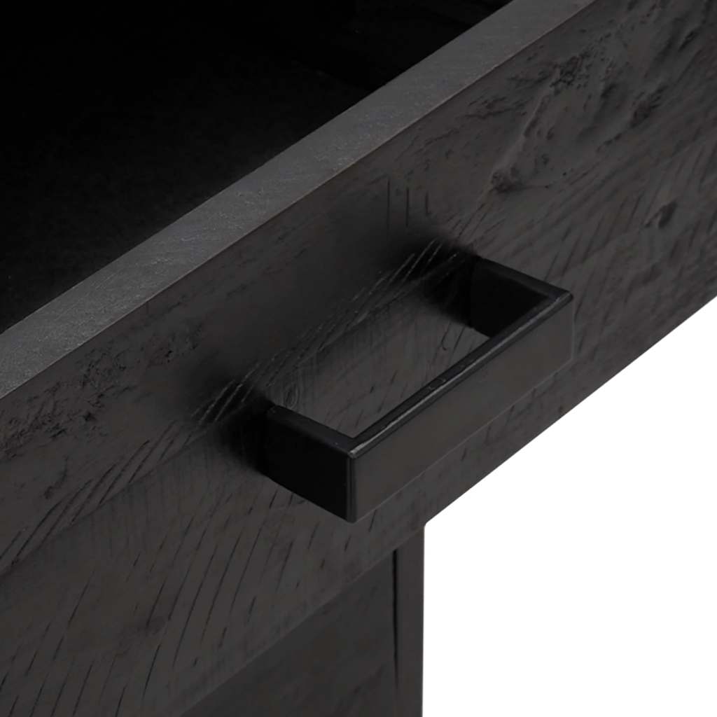 Comodini 2 pz Neri 40x30x55 cm in Legno Massello di Pino | homemem39
