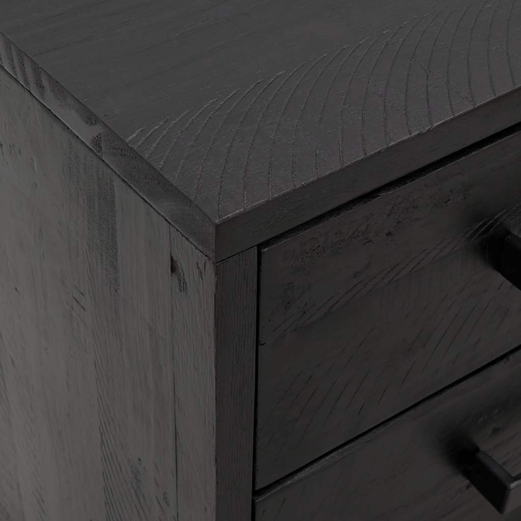 Comodini 2 pz Neri 40x30x55 cm in Legno Massello di Pino | homemem39