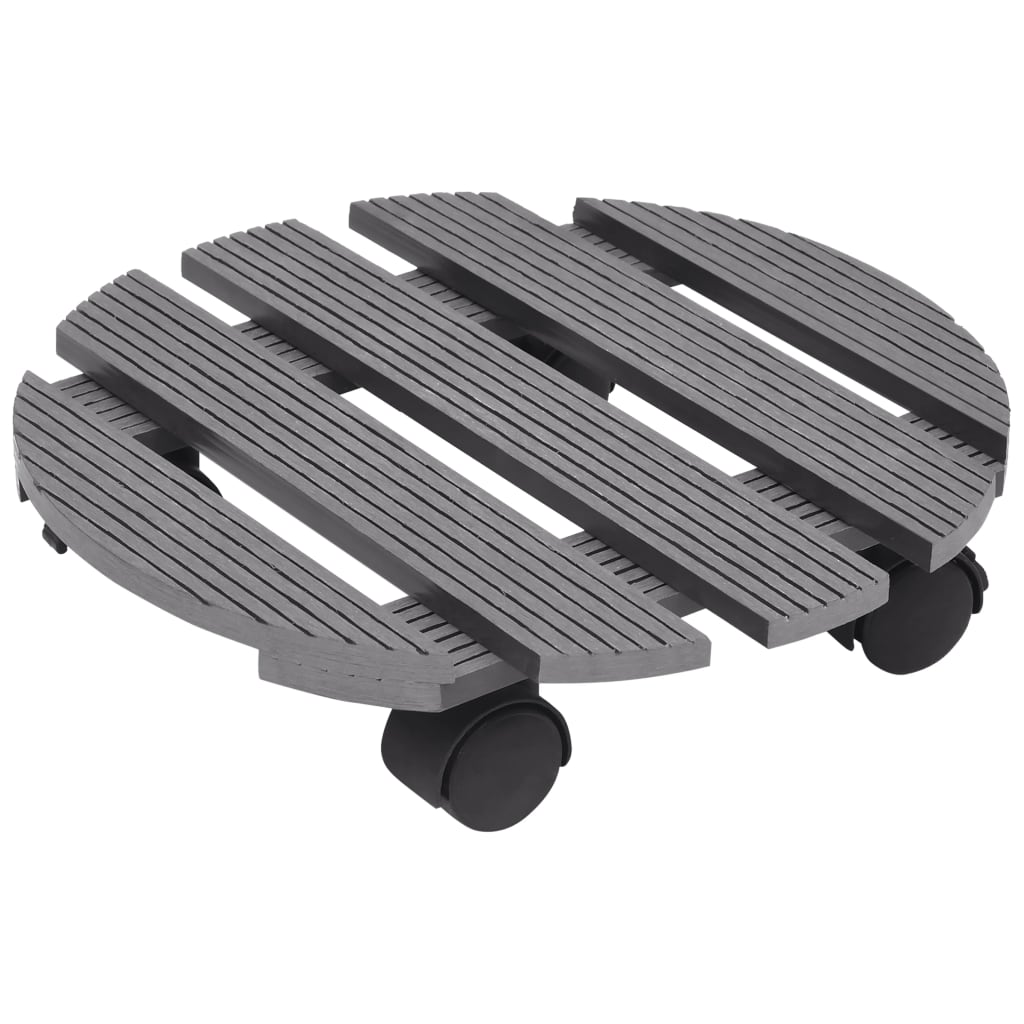 Carrelli Porta Piante 4 pz Grigi Ø30x7,5 cm WPC - homemem39