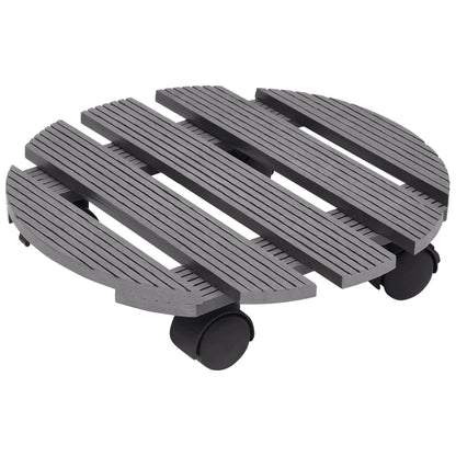 Carrelli Porta Piante 4 pz Grigi Ø30x7,5 cm WPC - homemem39
