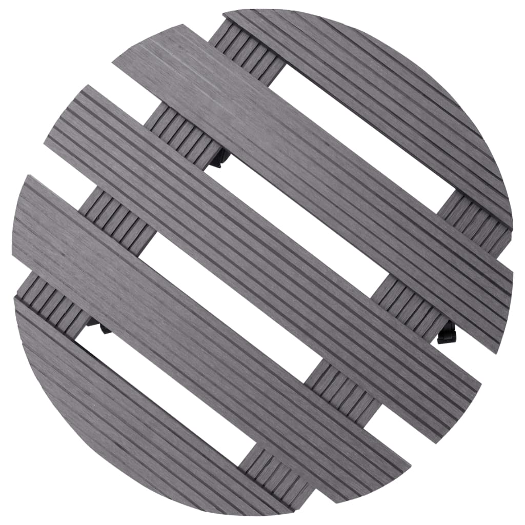 Carrelli Porta Piante 4 pz Grigi Ø30x7,5 cm WPC - homemem39