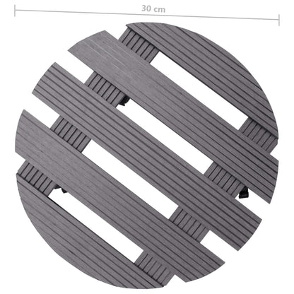Carrelli Porta Piante 4 pz Grigi Ø30x7,5 cm WPC - homemem39