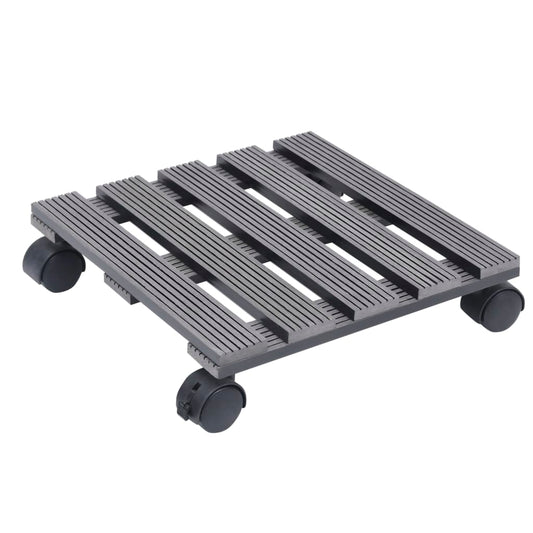 Carrelli Porta Piante 4 pz Grigi 30x7,5 cm WPC - homemem39