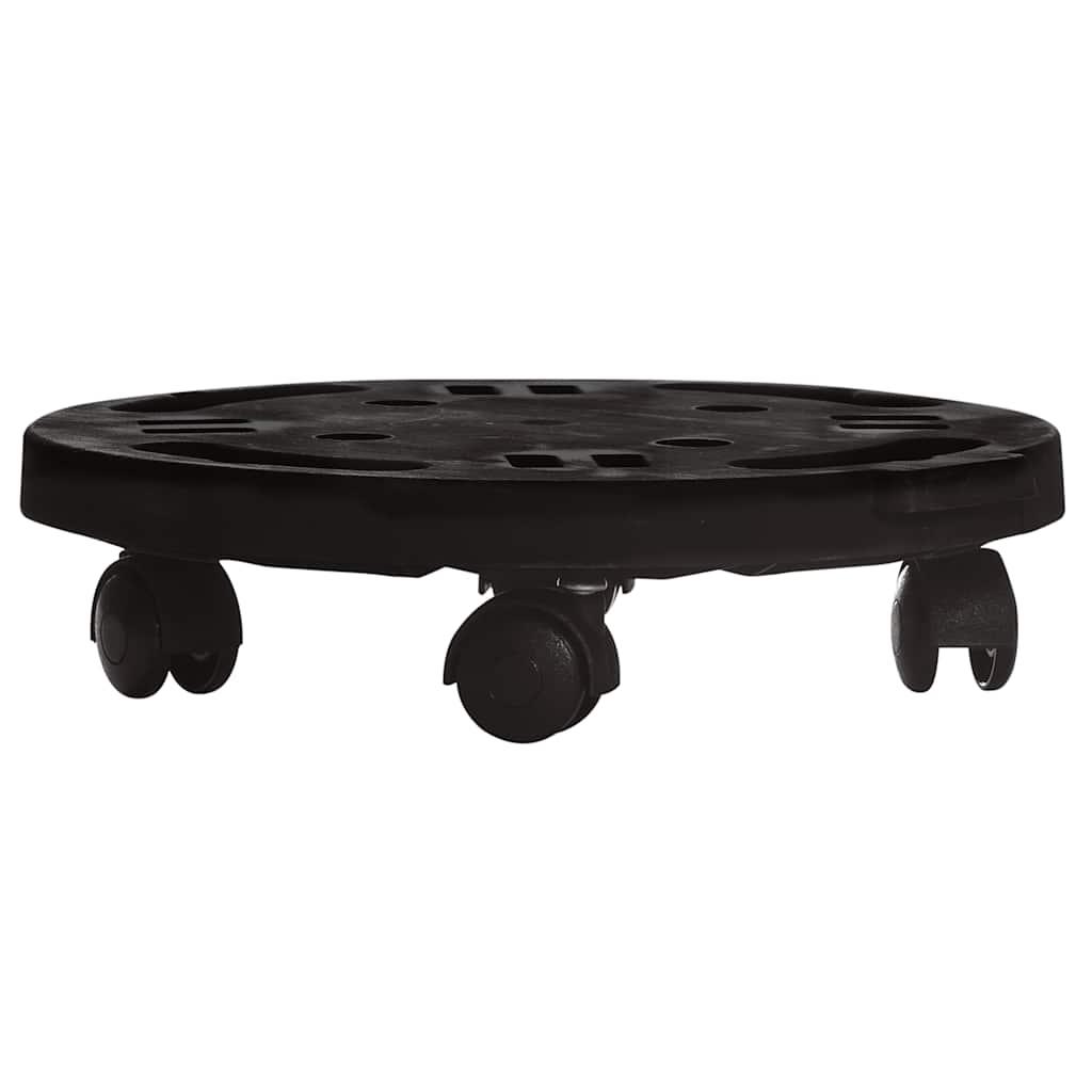 Carrelli per Piante con Ruote 2 pz Diametro 30 cm Neri 170 kg | homemem39