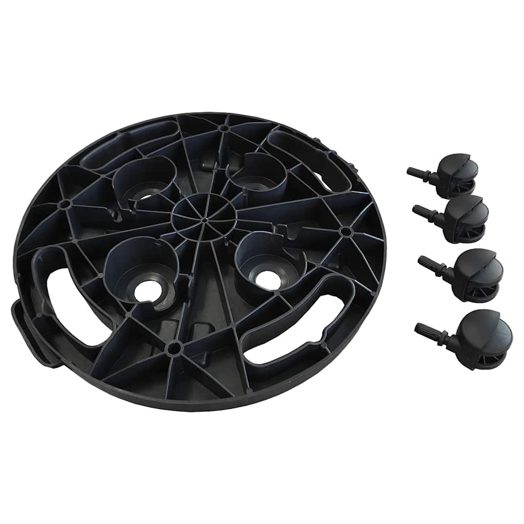Carrelli per Piante con Ruote 2 pz Diametro 30 cm Neri 170 kg | homemem39