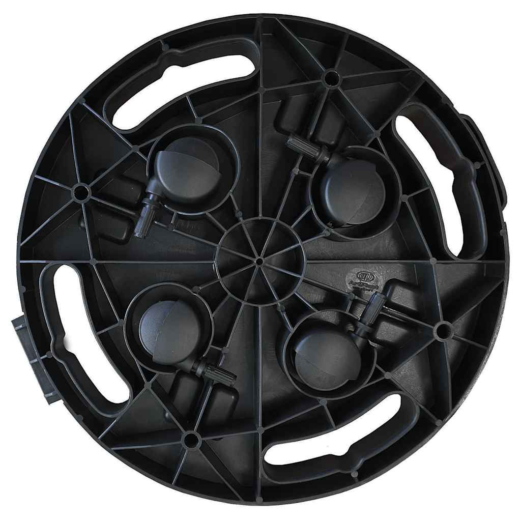 Carrelli per Piante con Ruote 3 pz Diametro 30 cm Neri 170 kg | homemem39