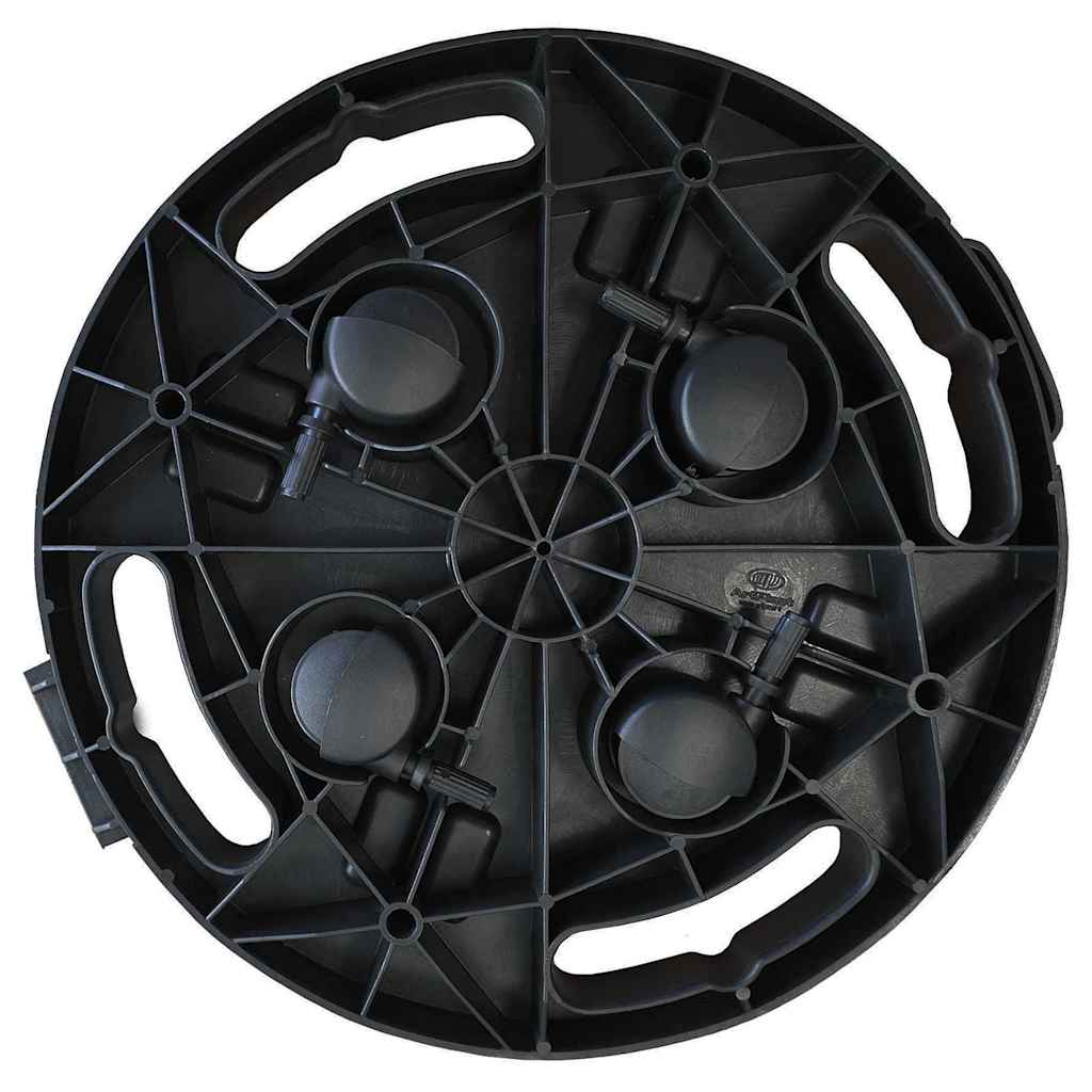 Carrelli per Piante con Ruote 5 pz Diametro 30 cm Neri 170 kg | homemem39