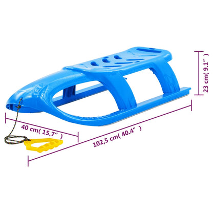 Slittino per Bambini Blu 102,5x40x23 cm in Polipropilene - homemem39