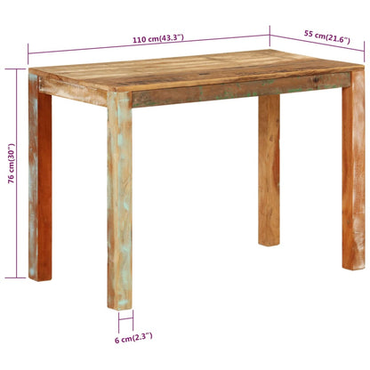 Tavolo da Pranzo 110x55x76 cm in Legno Massello di Recupero | homemem39