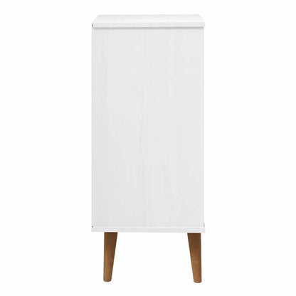 Cassettiera MOLDE Bianca 40x35x82 cm in Legno Massello di Pino