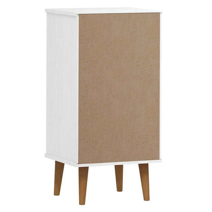 Cassettiera MOLDE Bianca 40x35x82 cm in Legno Massello di Pino