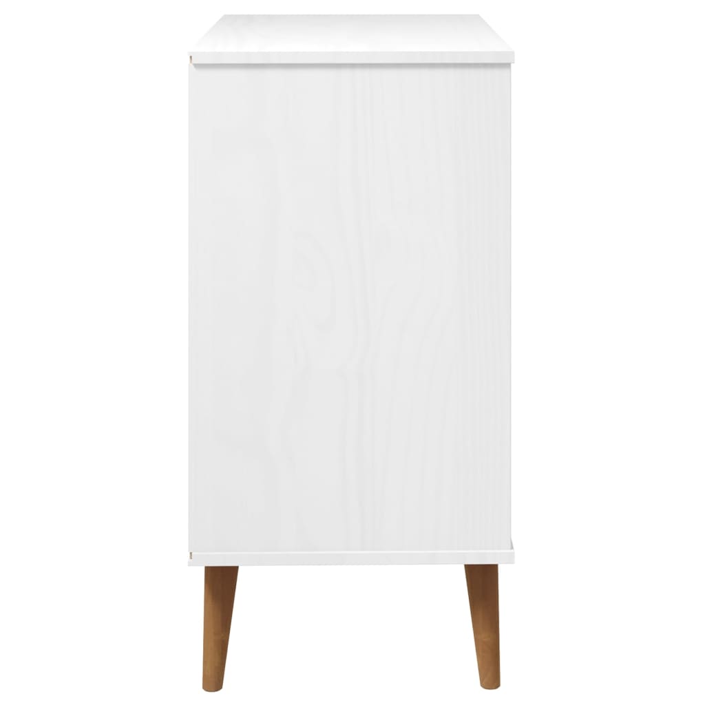 Cassettiera MOLDE Bianca 80x40x80 cm in Legno Massello di Pino | homemem39