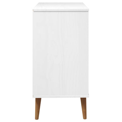 Cassettiera MOLDE Bianca 80x40x80 cm in Legno Massello di Pino | homemem39