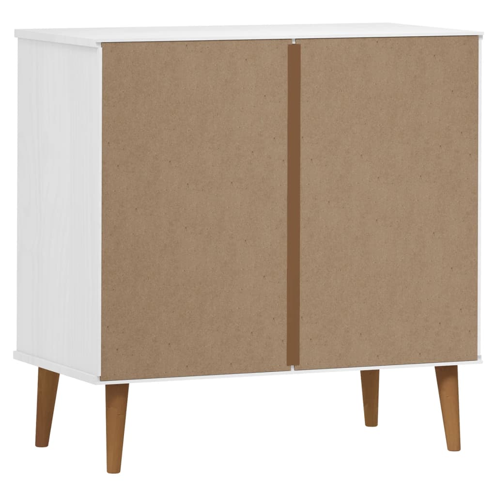 Cassettiera MOLDE Bianca 80x40x80 cm in Legno Massello di Pino | homemem39
