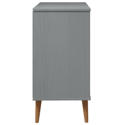 Cassettiera MOLDE Grigia 80x40x80 cm in Legno Massello di Pino - homemem39