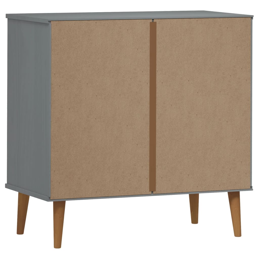 Cassettiera MOLDE Grigia 80x40x80 cm in Legno Massello di Pino - homemem39