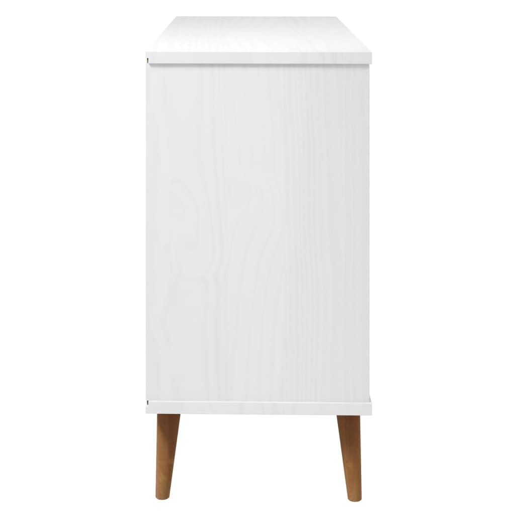 Cassettiera MOLDE Bianca 113x40x80 cm in Legno Massello di Pino | homemem39
