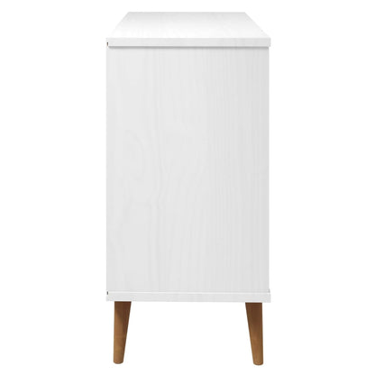 Cassettiera MOLDE Bianca 113x40x80 cm in Legno Massello di Pino | homemem39